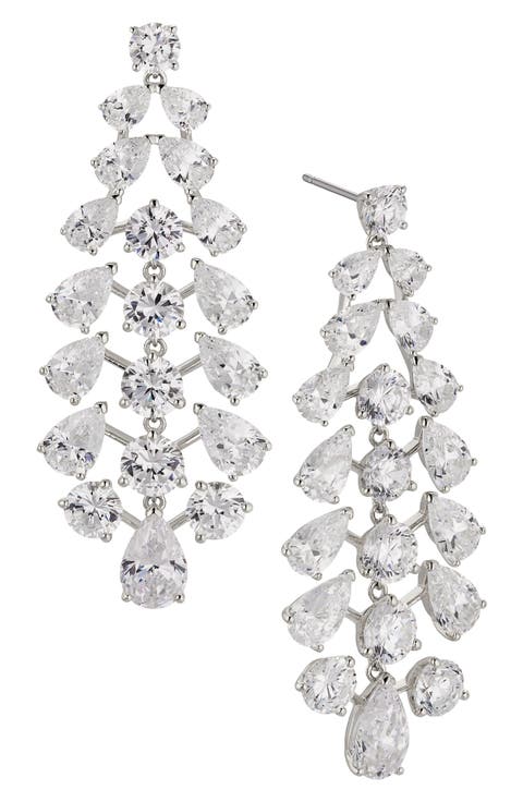 Halle Cubic Zirconia Statement Drop Earrings