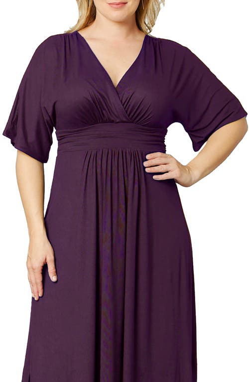 Kiyonna Vienna Maxi Dress In Plum Passion