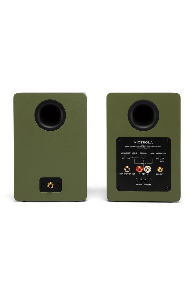 Tempo Bluetooth Bookshelf Speakers, Alternate, color, Green