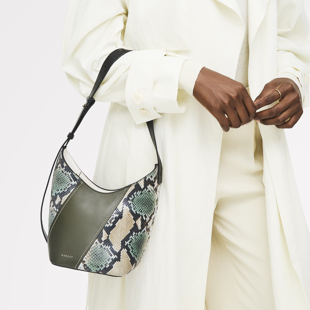 Radley Beaton Close - Patchwork Small Ziptop Crossbody Bag, Alternate, color, Pine Needle