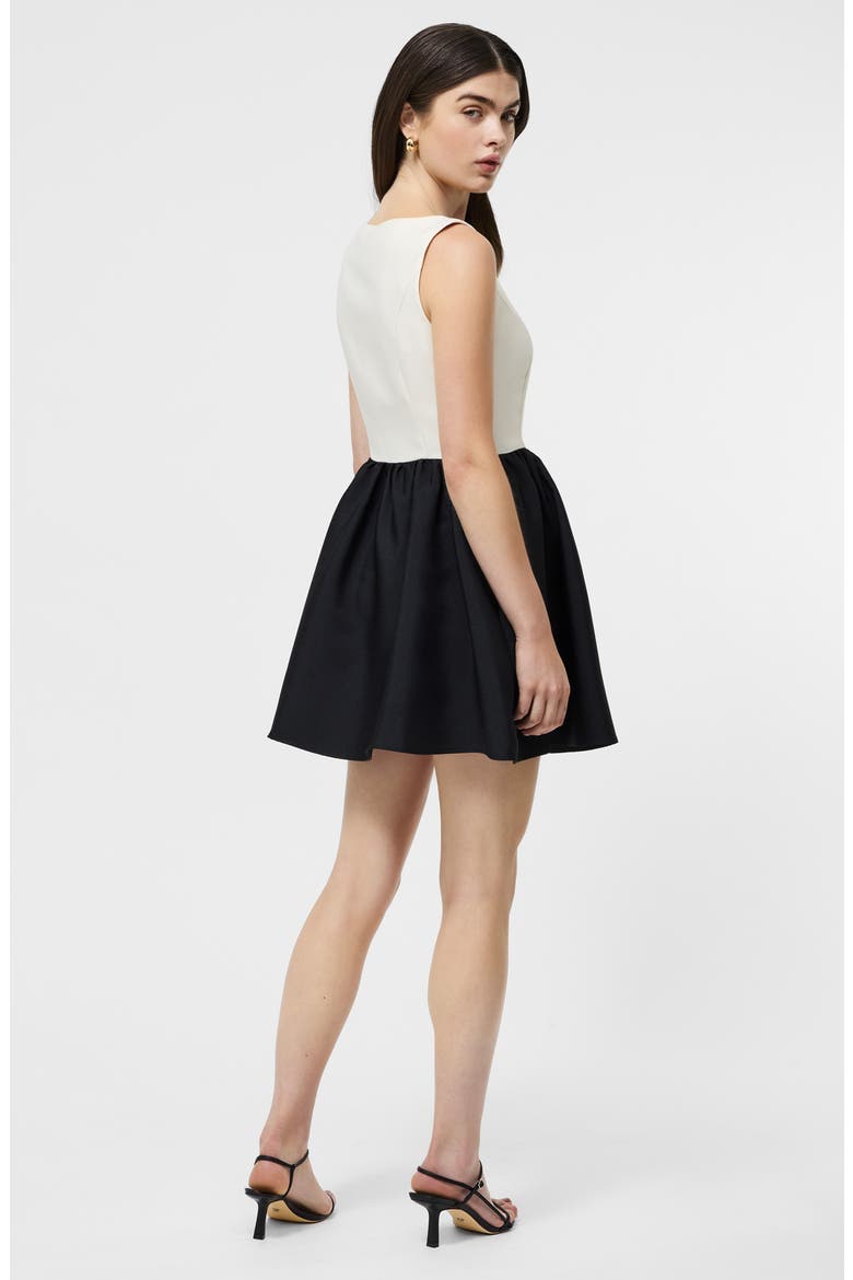 Colorblock Fit & Flare Minidress, Alternate, color, PORCELAIN CREAM