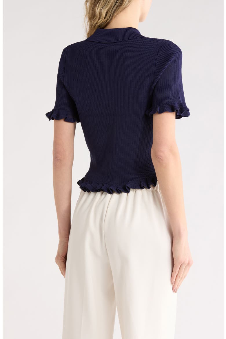 Pointelle Knit Polo, Alternate, color, NAVY