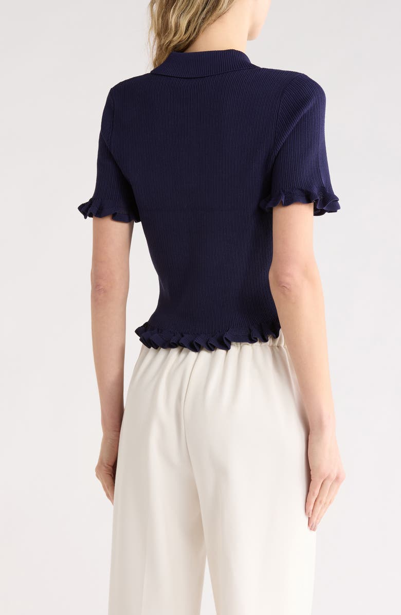 EDIT by JASON WU Pointelle Knit Polo, Alternate, color, Navy