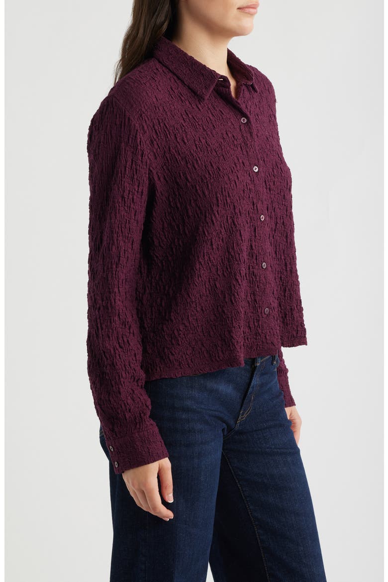 Classic Collar Stretch Organic Cotton Blend Button-Up Shirt, Alternate, color, WINE