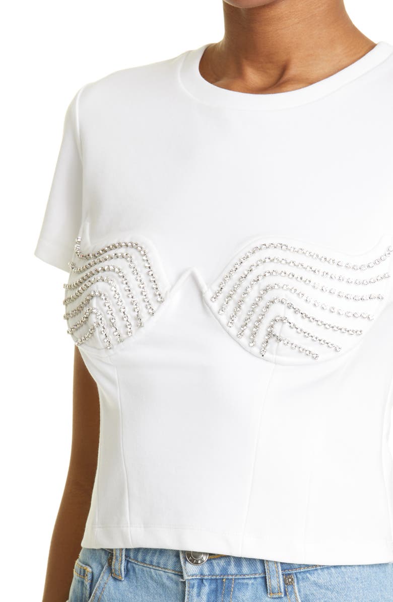 Area Crystal Cup Crop T-Shirt, Alternate, color,