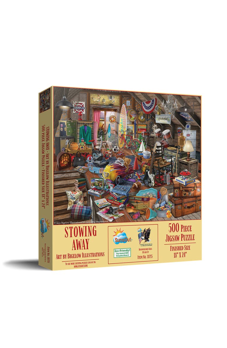 Sunsout Stowing Away 500 piece Jigsaw Puzzle for Adults, Main, color, Multicolor