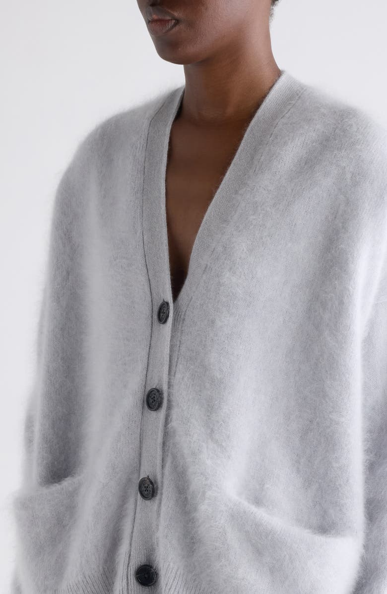 Acne Studios Brushed Cashmere Cardigan, Alternate, color, Light Grey Melange