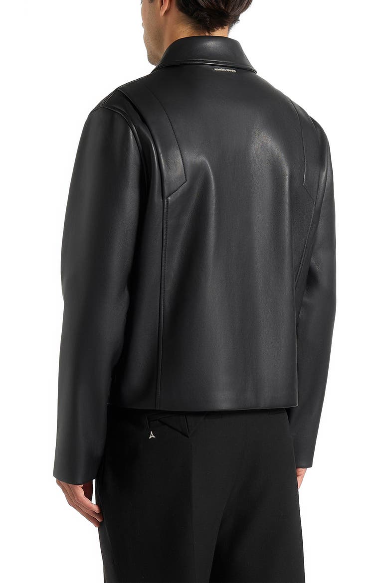 Yves Minimal Leather Jacket, Alternate, color, Black