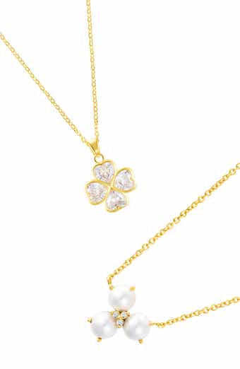 Set of 2 Assorted Crystal & Freshwater Pearl Necklaces