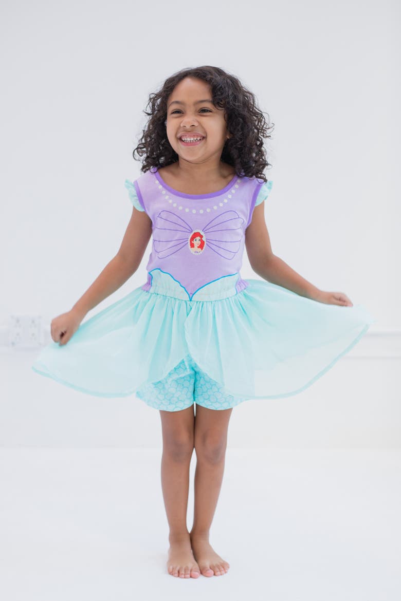 Princess Cosplay Skirt Overlay Romper, Alternate, color, Ariel Purple Aqua