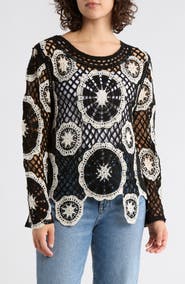 Forgotten Grace Circle Open Knit Sweater