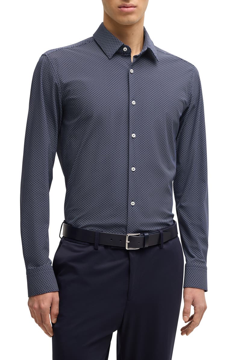 BOSS Hank Kent Slim Fit Performance Stretch Dress Shirt, Main, color, 