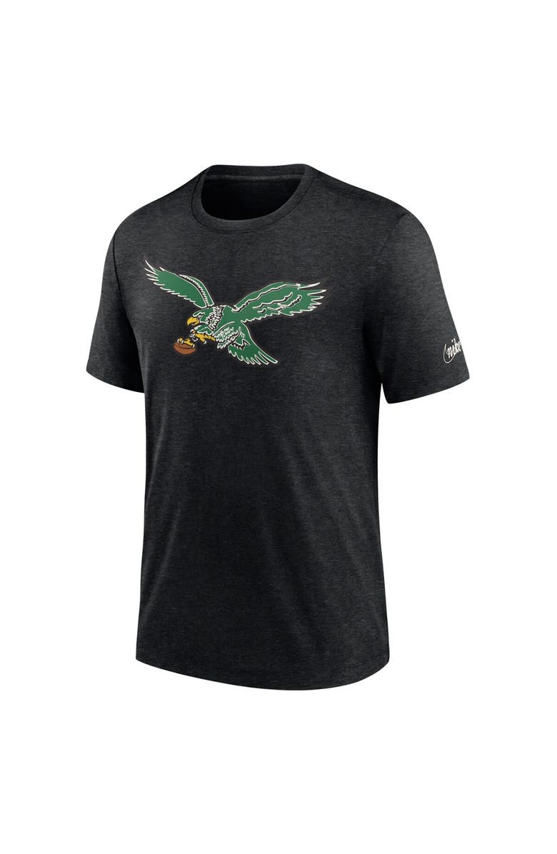 Nike Men's Nike Heather Black Philadelphia Eagles Rewind Logo Tri-Blend T-Shirt, Alternate, color, 