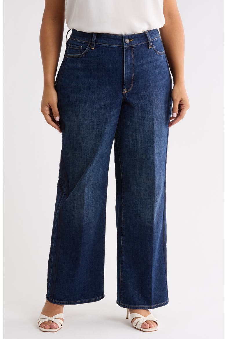 Teresa Tuxedo Stripe Wide Leg Jeans, Main, color, SKYLARK
