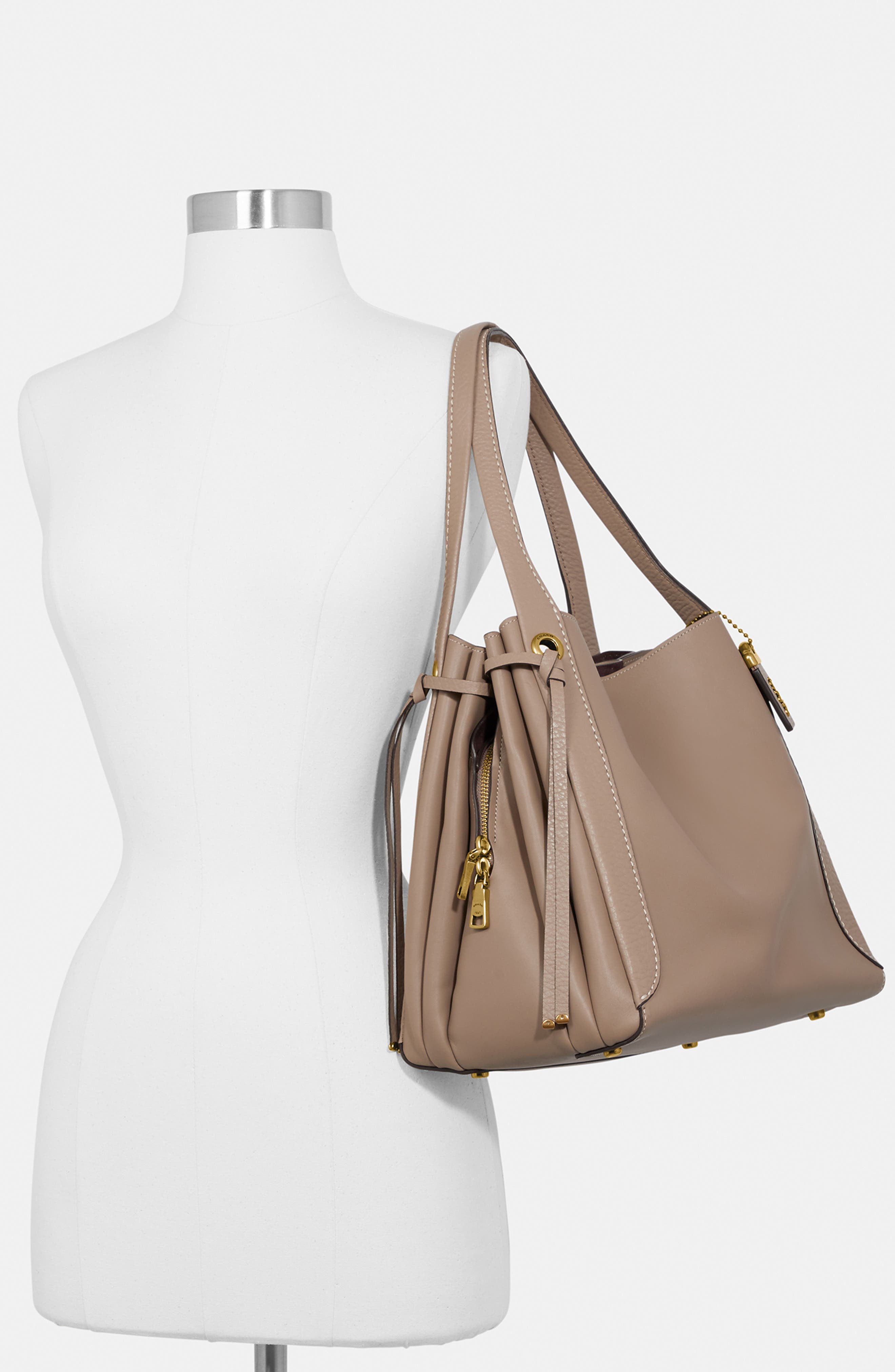 COACH Harmony Mixed Leather Hobo, Alternate, color, 