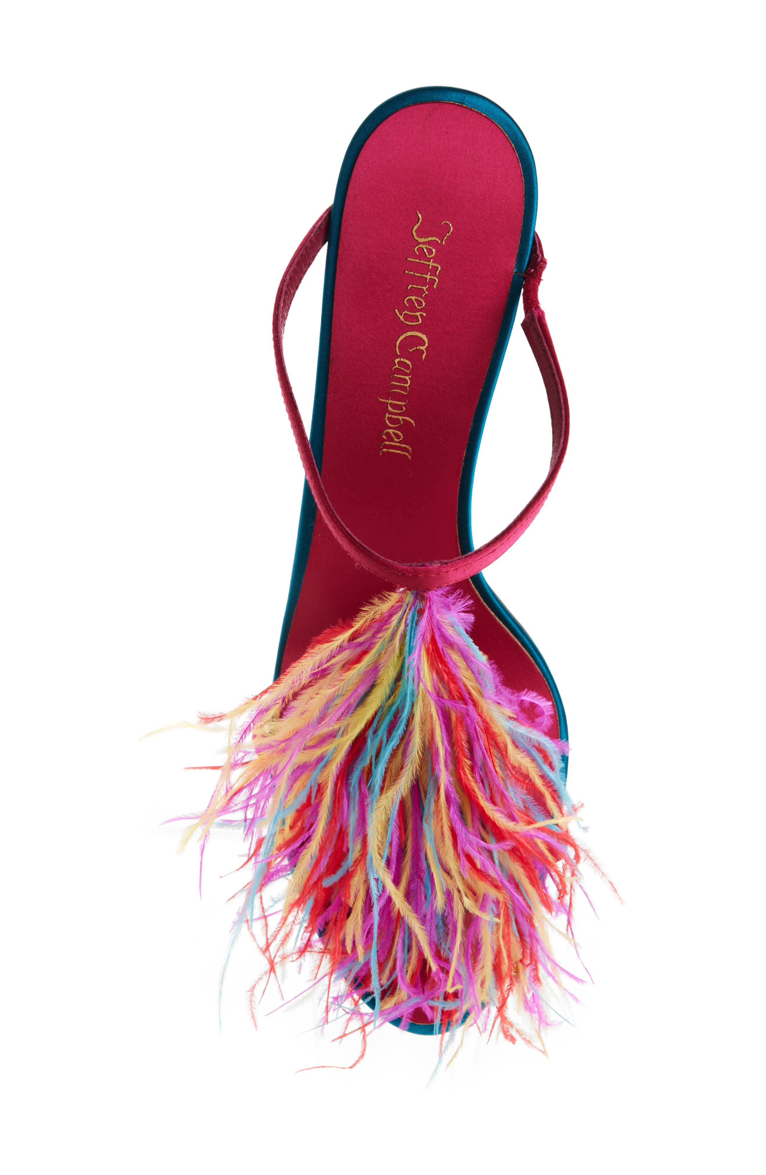 Jeffrey Campbell Pluma Slide Sandal, Alternate, color, Fuchsia Satin Combo