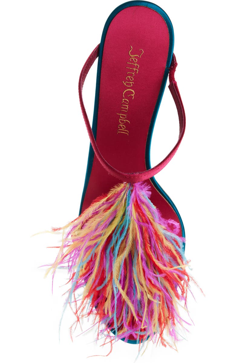 Jeffrey Campbell Pluma Slide Sandal, Alternate, color, Fuchsia Satin Combo