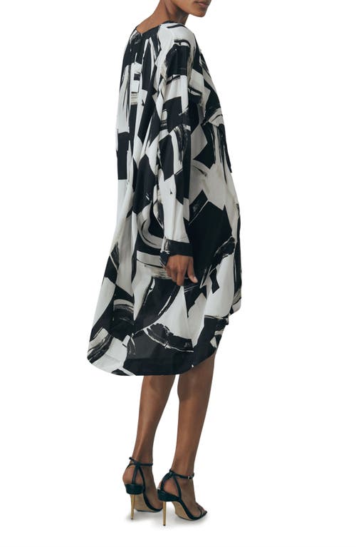 Reiss Lara Long Sleeve Button Front High-low Dress In Gray