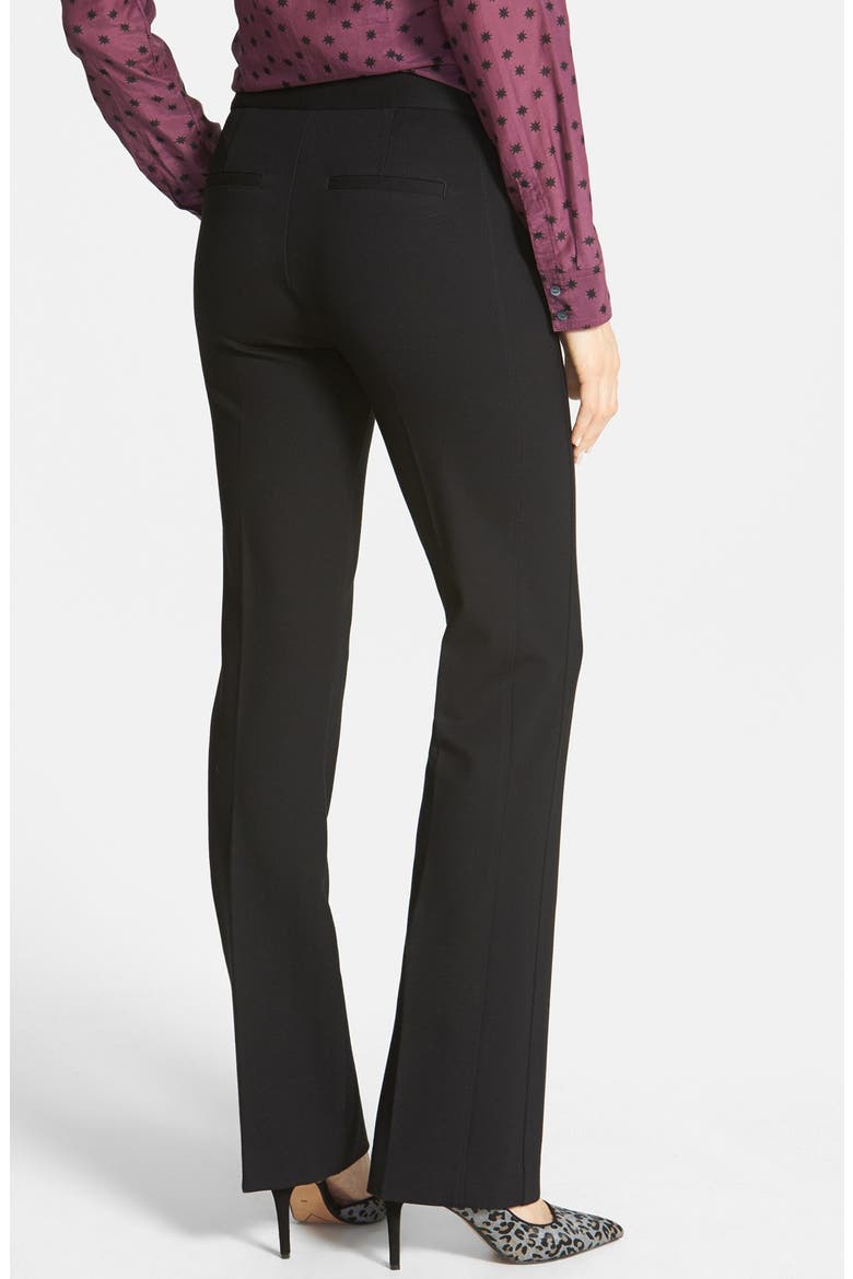 Stretch Ponte Knit Trousers, Alternate, color, BLACK