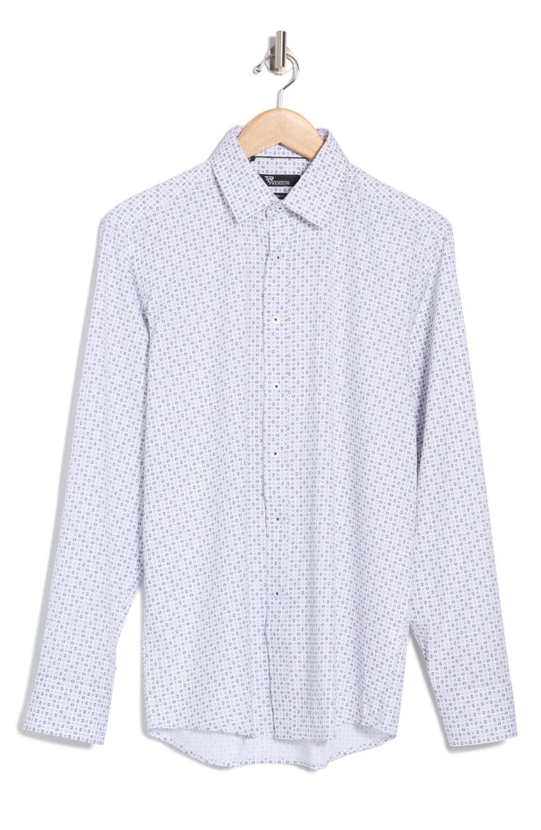 T.R. PREMIUM Ditsy Print Stretch Button-Up Shirt, Alternate, color,