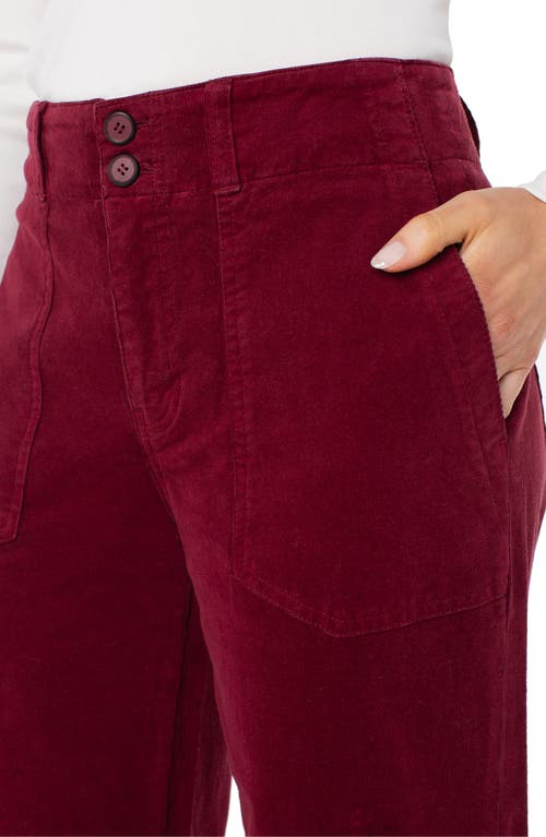 Liverpool Los Angeles Utility Pocket Wide Leg Pants In Burgundy