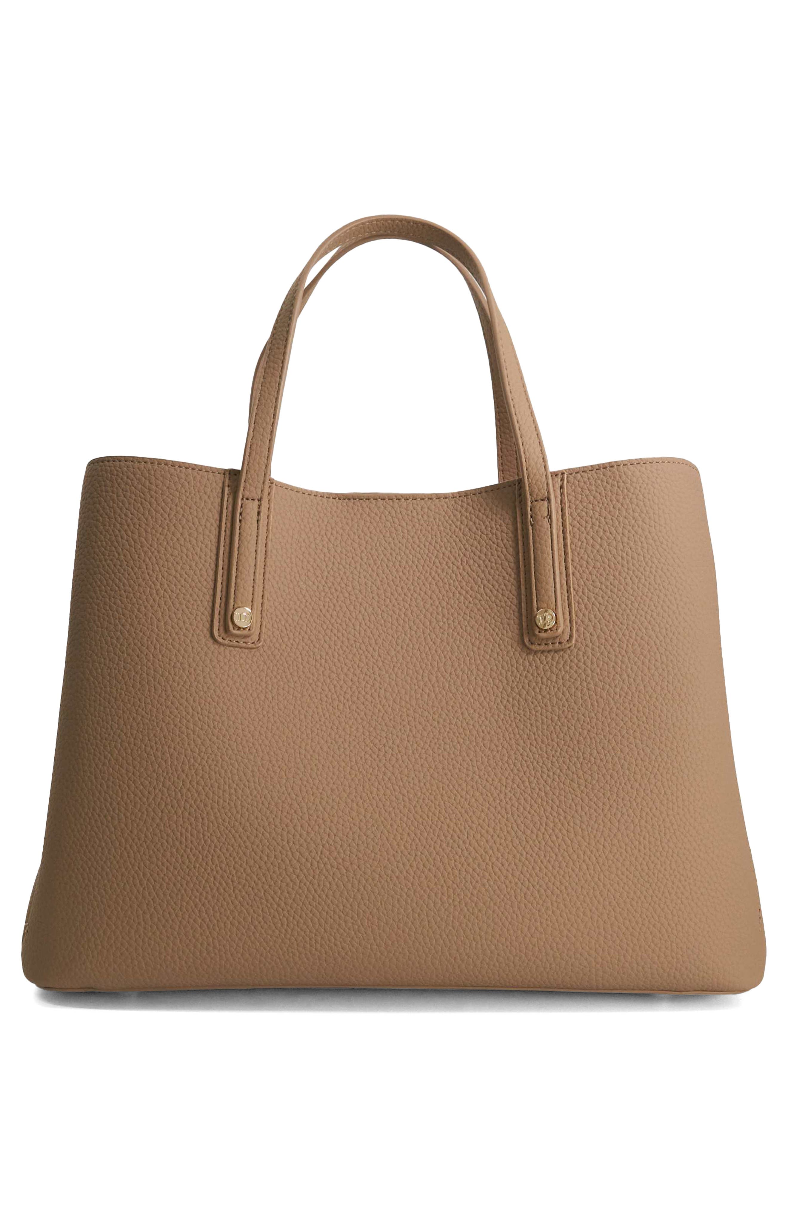 Dorrie Faux Leather Tote, Alternate, color, TAUPE