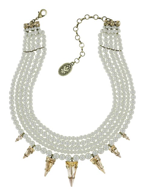 Multi-Layer Spikes and Pearls Necklace