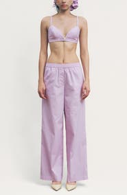 MAUDE CLUB Jasper Stripe Cotton Blend Bra Top & Pants Set