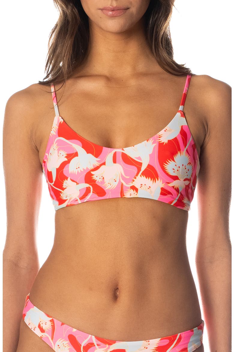 Floral Rush Lanai Reversible Bikini Top, Main, color, PINK