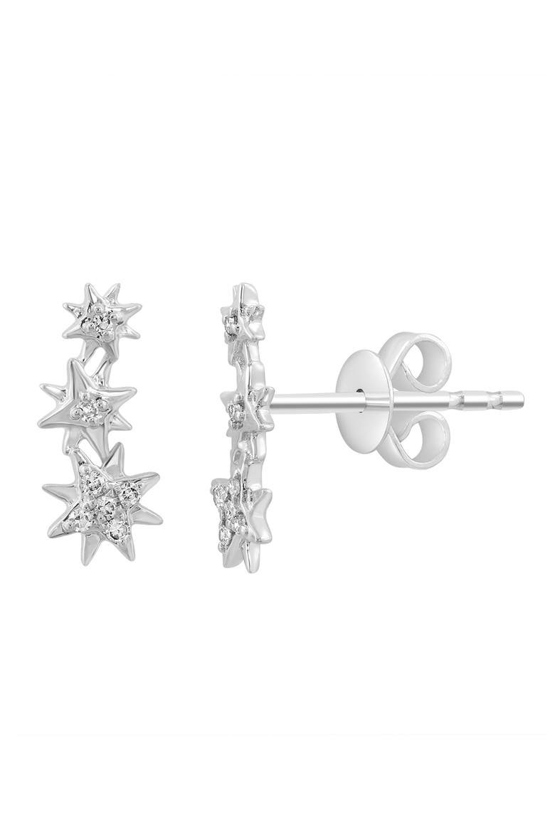 14K White Gold Diamond Starburst Stud Earrings, Alternate, color, 14K Gold