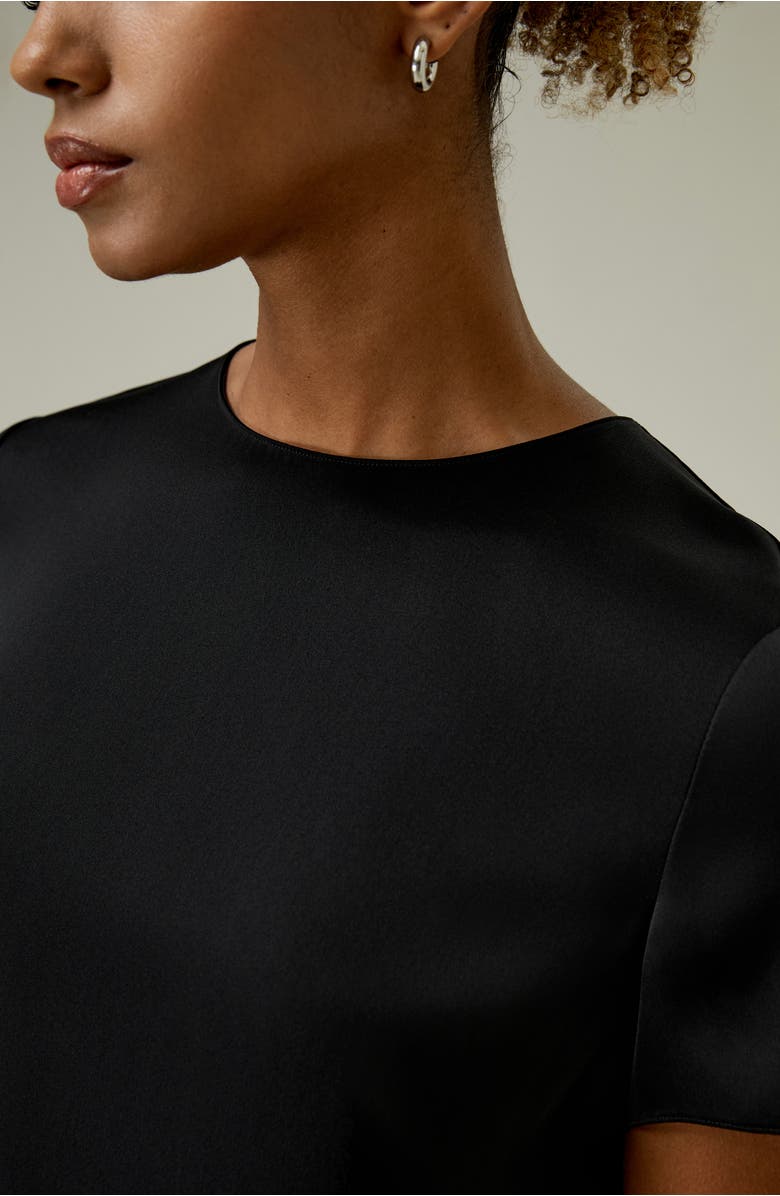 Lilysilk Basic Silk T Shirt, Alternate, color, Black