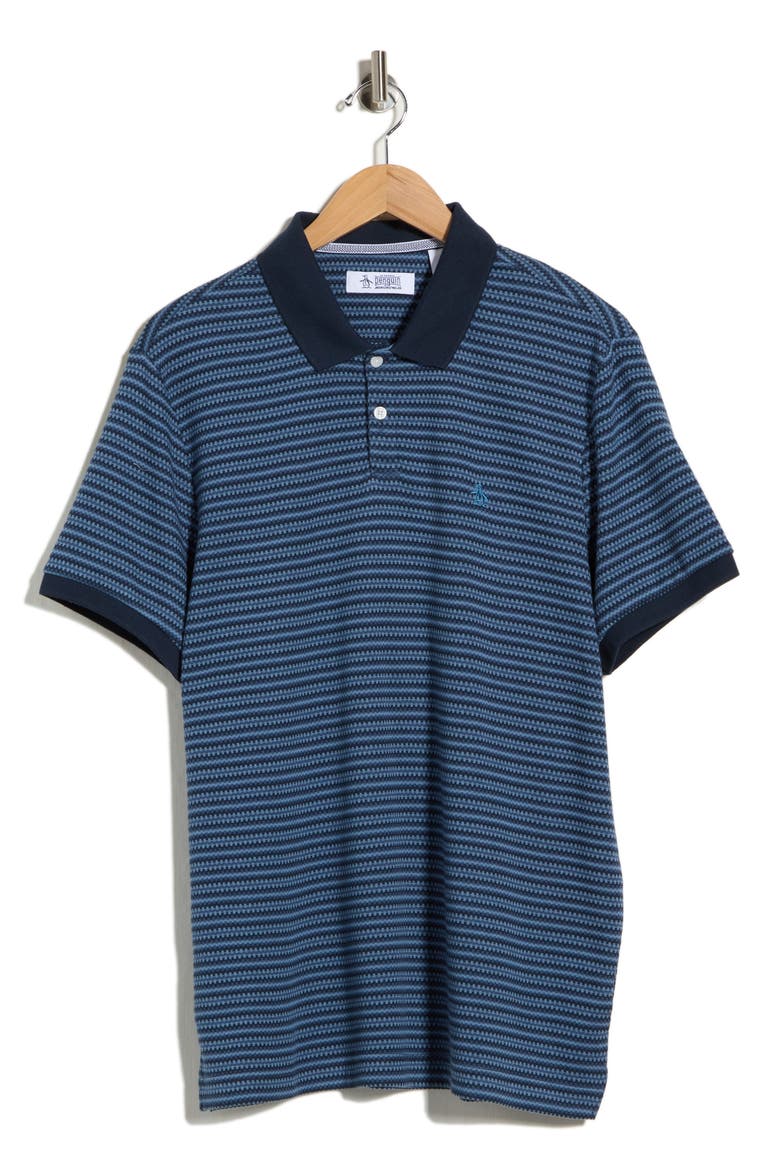 Mini Cotton Jacquard Polo, Main, color, 413 DARK SAPPHIRE