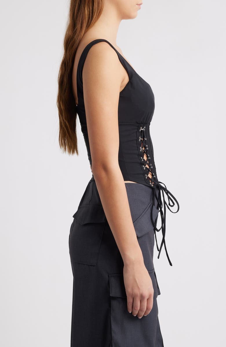 Mistress Rocks Lace-Up Corset Top, Alternate, color, 