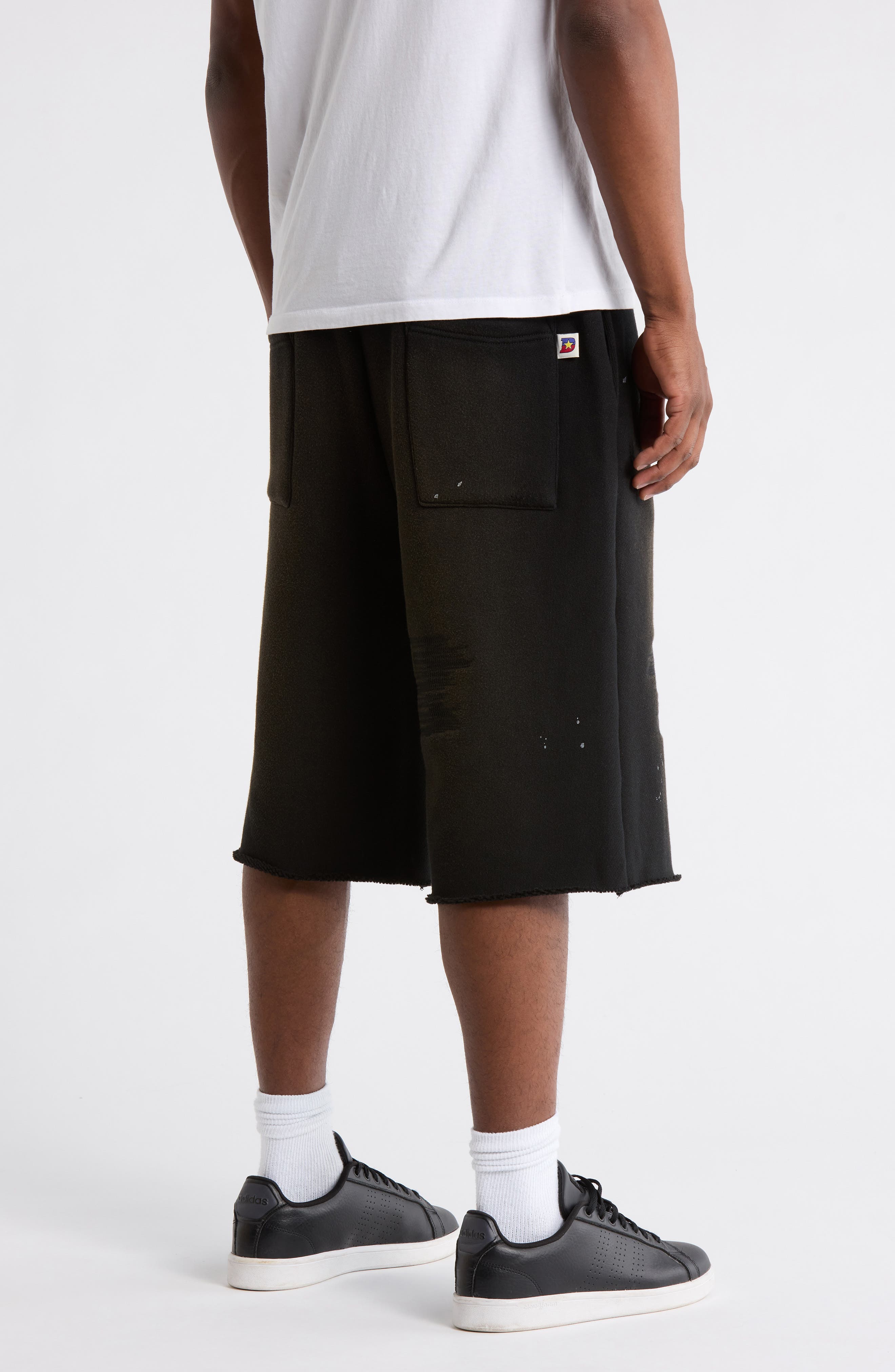 Logo Print Distressed Drawstring Shorts - image 2