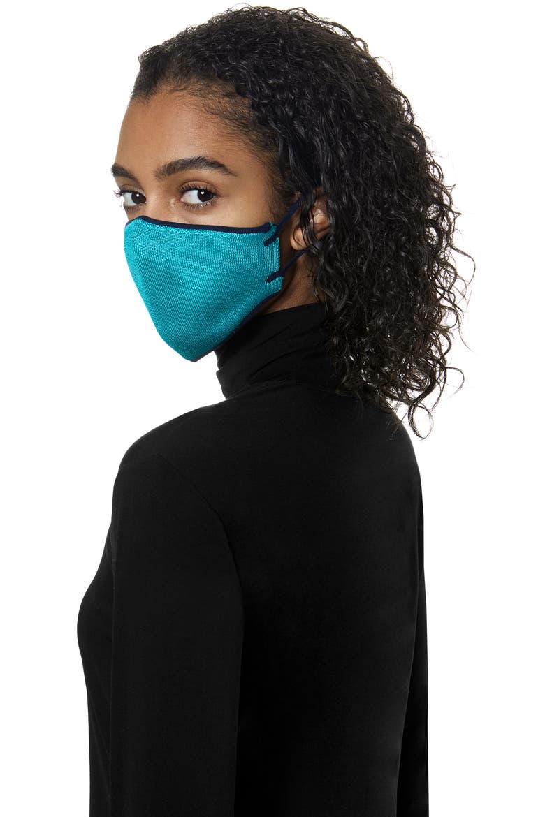 Collection Artisinal Tweed Adult Face Mask, Alternate, color, BLUE/ GREEN