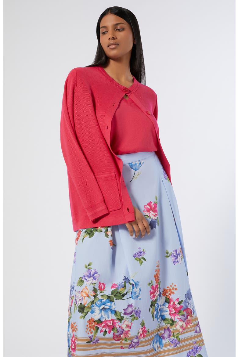 Rita V-Neck Cotton Blend Sweater, Alternate, color, CHERRY