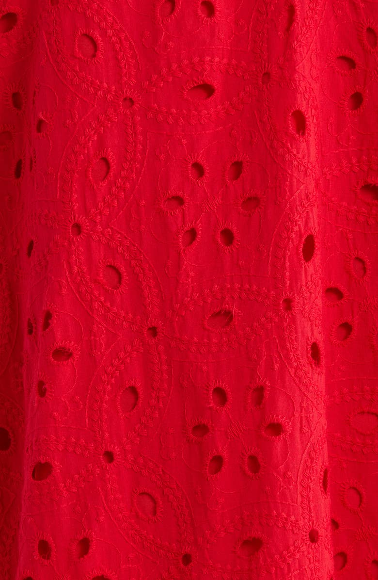 SUGARLIPS Embroidered Cotton Eyelet Dress, Alternate, color, Red