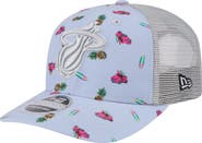 New Era Men's New Era Light Blue/Gray Miami Heat Adventure Aloha Pattern 9SEVENTY Stretch-Snap Hat