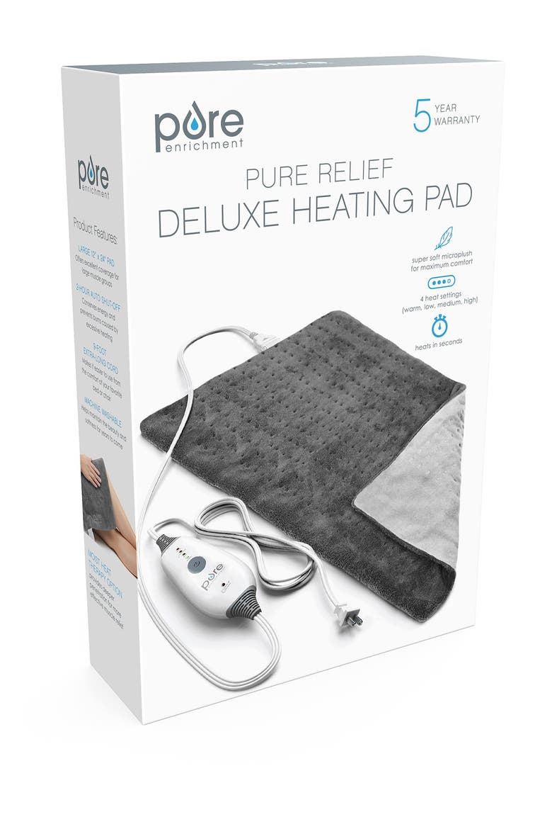 PureRelief Deluxe Heating Pad - Gray, Alternate, color, GRAY