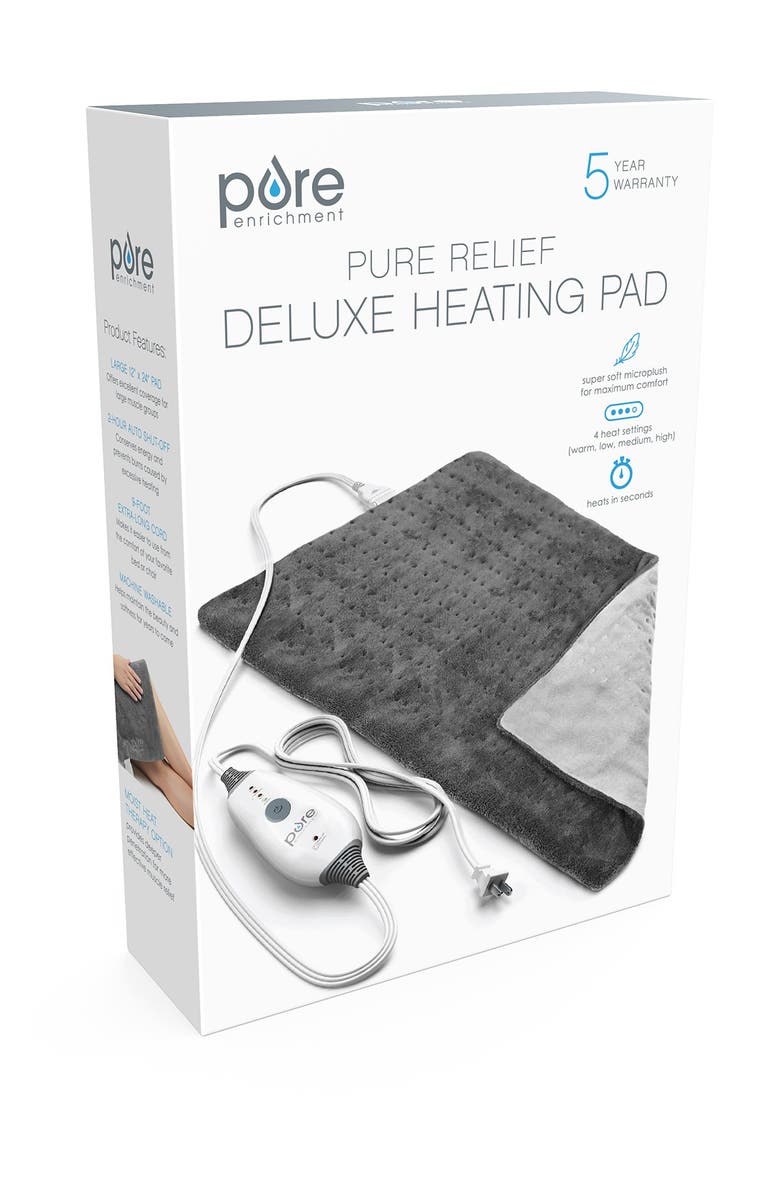 PURE ENRICHMENT PureRelief Deluxe Heating Pad - Gray, Alternate, color, Gray