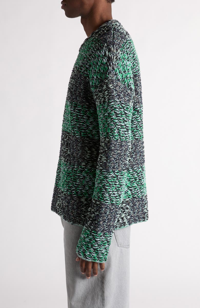 Bottega Veneta Check Crewneck Wool Sweater, Alternate, color, 1744 Mint/ Grey/ Navy