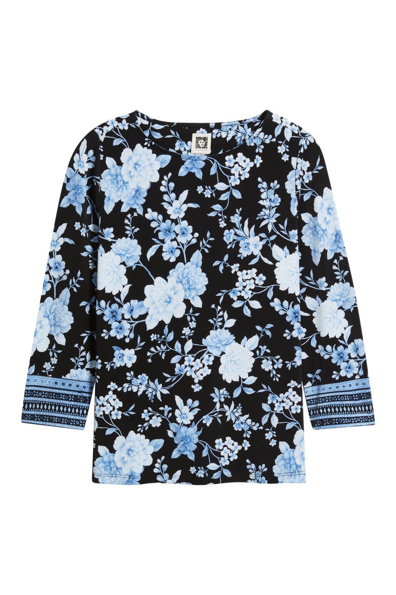 Floral Print Knit Top, Alternate, color, ANNE BLACK MULTI