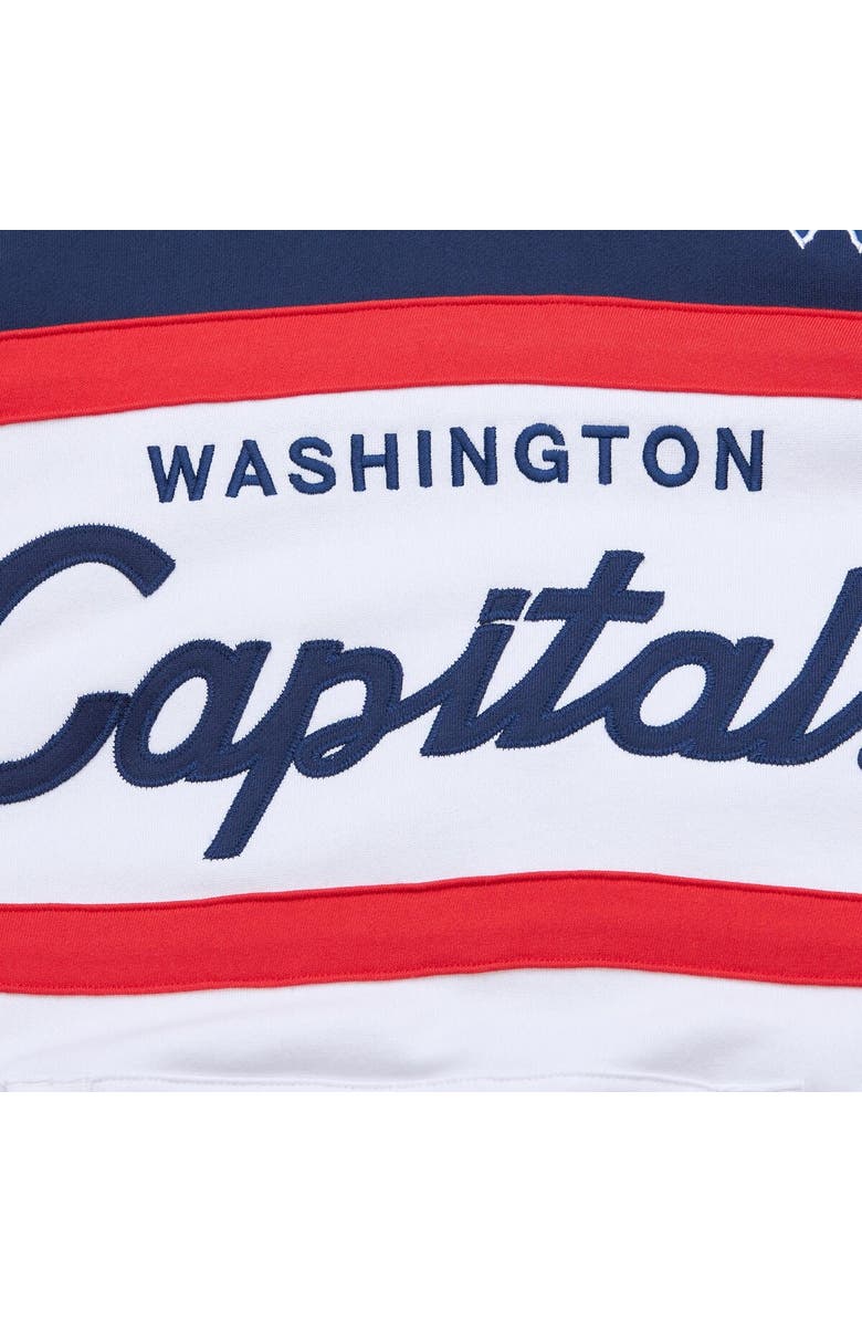 Mitchell & Ness Men's Mitchell & Ness White/Navy Washington Capitals Head Coach Pullover Hoodie, Alternate, color, White