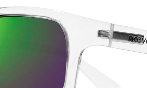 Revo Genesis 57mm Polarized Rectangular Sunglasses In Crystal