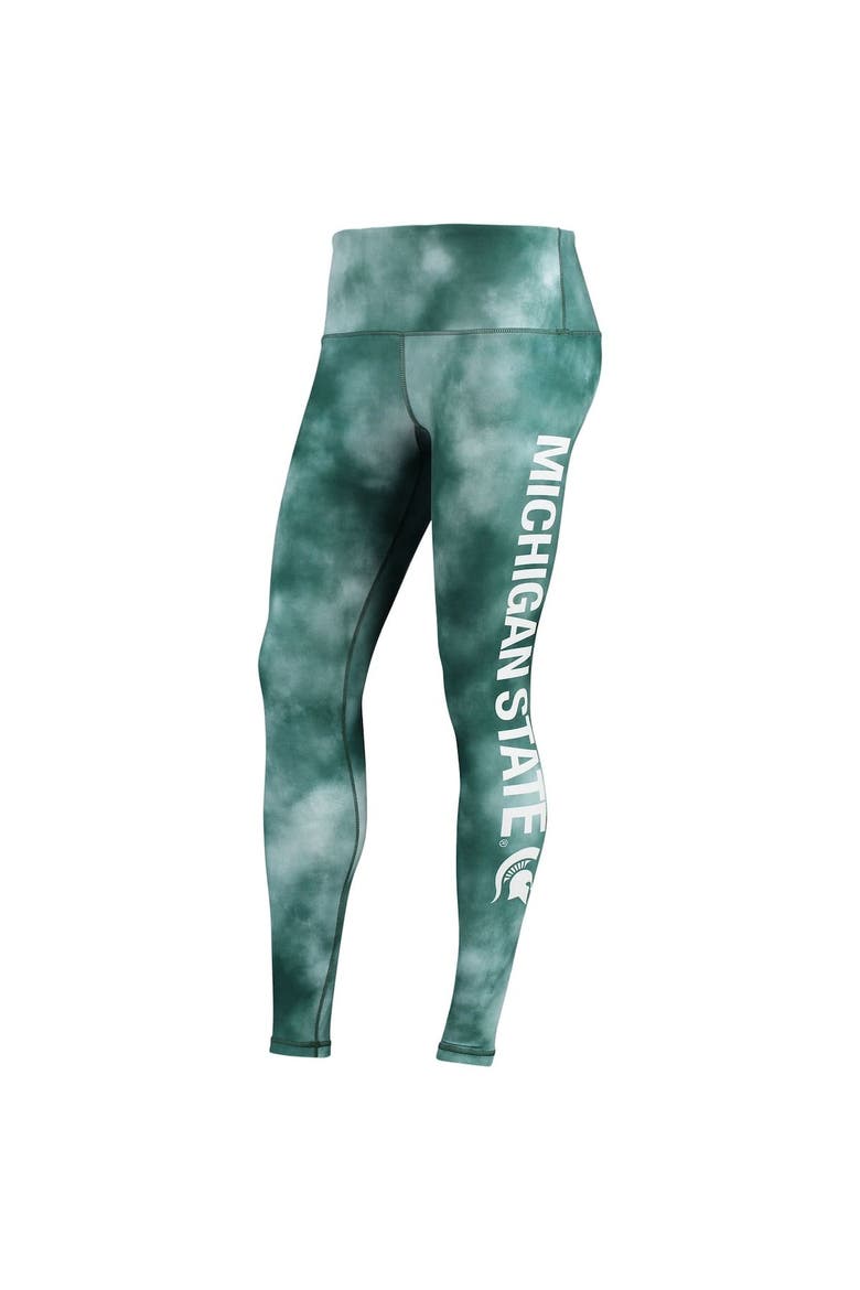 Women's ZooZatz Green Michigan State Spartans Cloud Dye Mist Leggings, Alternate, color, Green