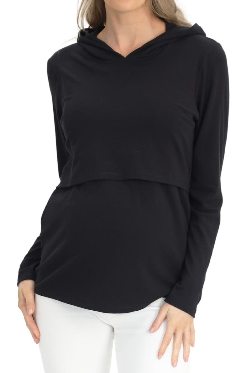 Angel Maternity Pull-Up Maternity/Nursing Hoodie, Main, color, 