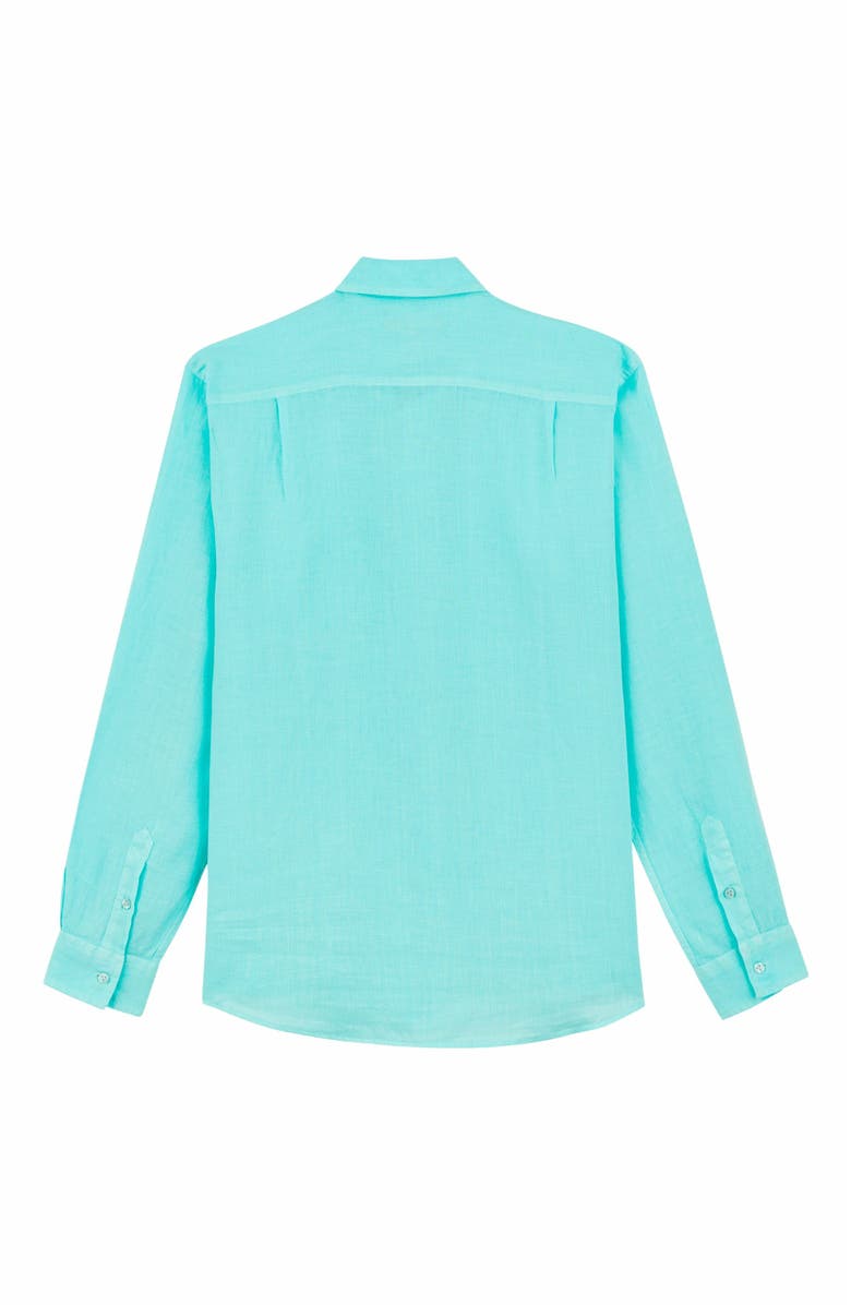 Vilebrequin Men's Solid Linen Shirt, Alternate, color, Lagon