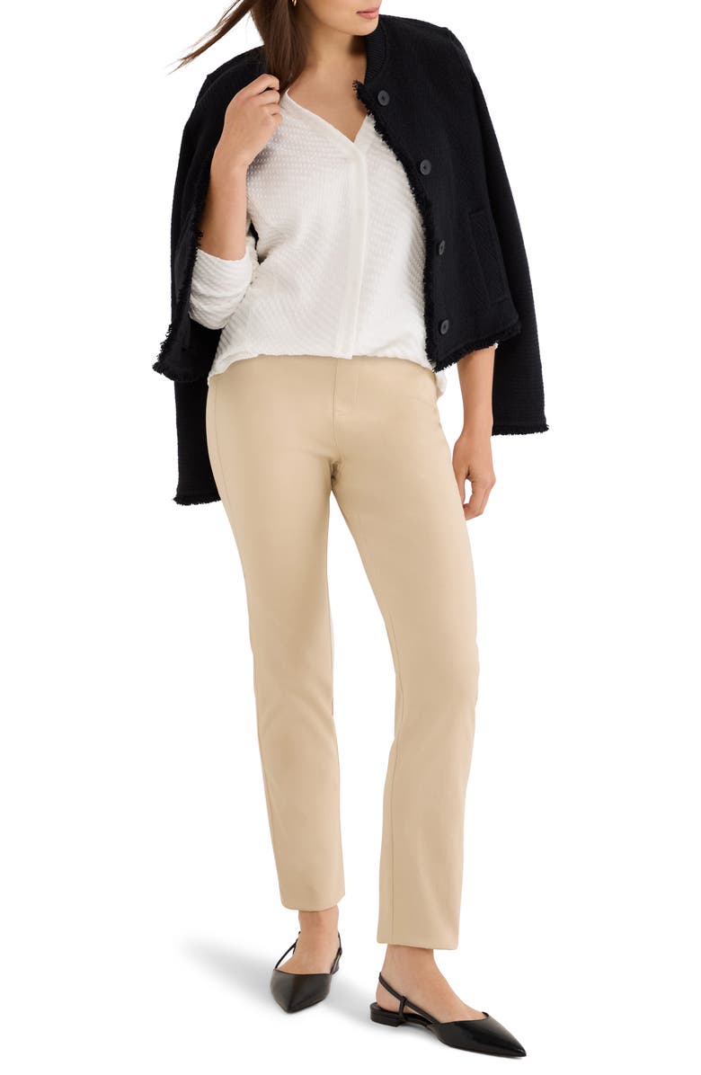 NIC+ZOE Copley Wonderstretch Pull-On Straight Leg Pants, Alternate, color, Latte