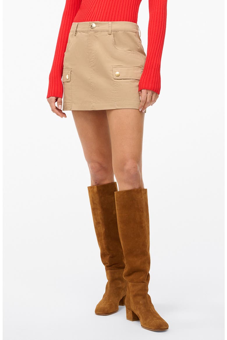 San Carlos Stretch Cotton Miniskirt, Main, color, KHAKI