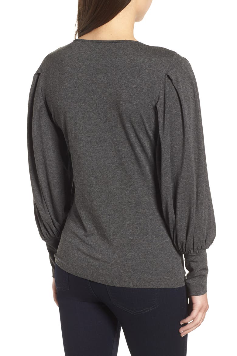 Bubble Drama Sleeve Tee, Alternate, color, MEDIUM HEATHER GREY